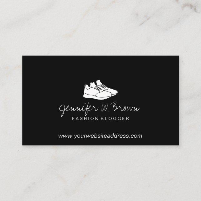 Gym Sport Sneaker White Shoes Business Card (Front)