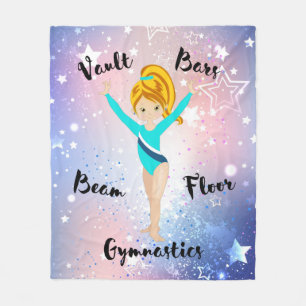 Gym Star Deep Blonde, Hazel Eyes, Turquoise Leo Fleece Blanket