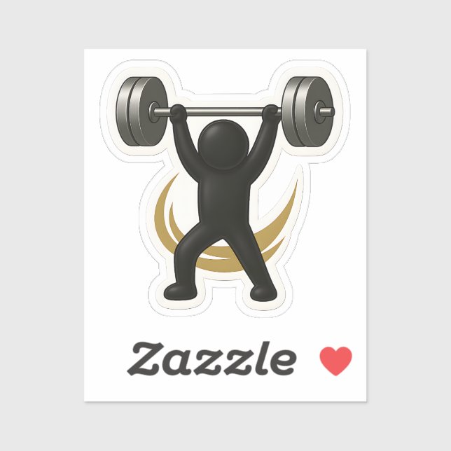 Gym Sticker – Weightlifter Design (Sheet)