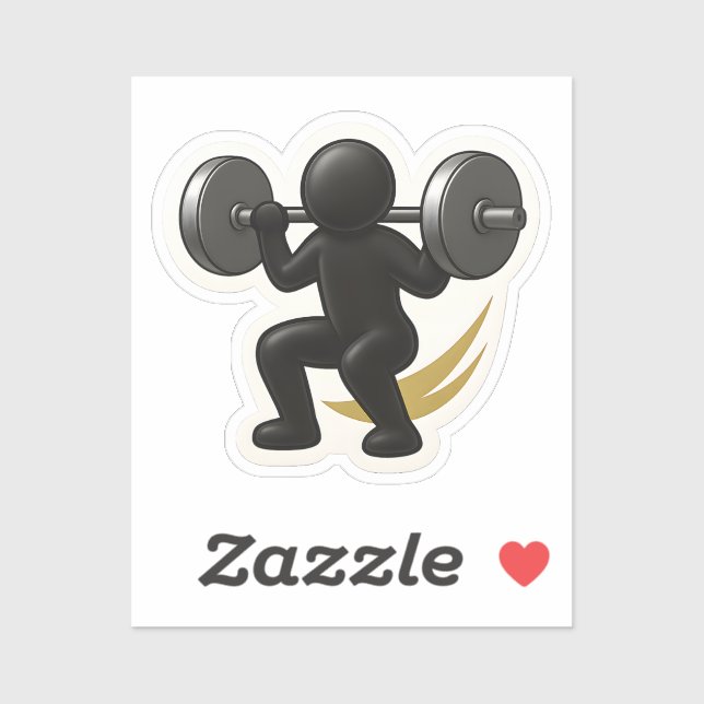 Gym Sticker – Weightlifter Design (Sheet)