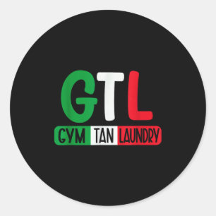Gym Tan Laundry Gtl New Jersey Garden Nj Shore Ita Classic Round Sticker