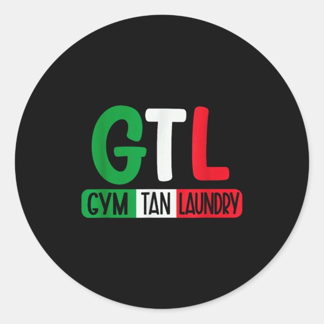 Gym Tan Laundry Gtl New Jersey Garden Nj Shore Ita Classic Round Sticker (Front)