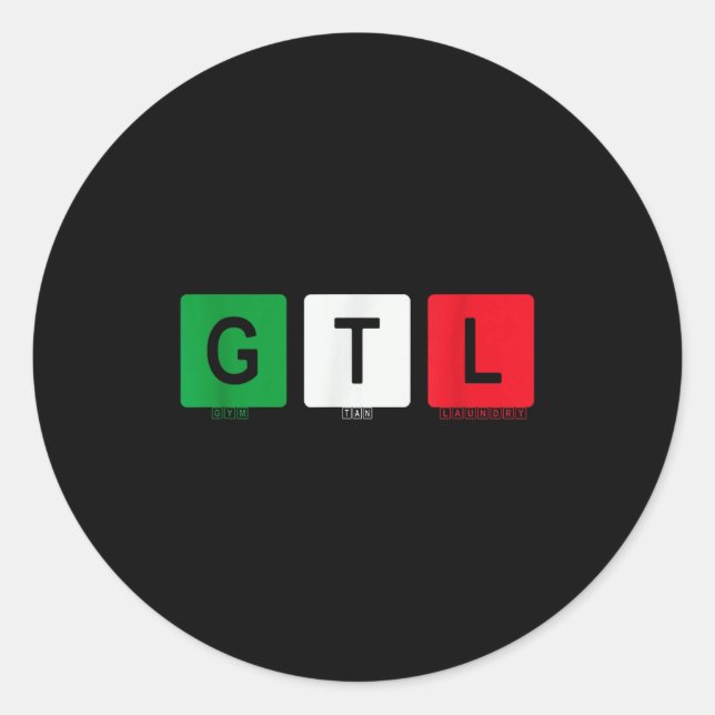 Gym Tan Laundry Gtl New Jersey Garden Nj Shore Ita Classic Round Sticker (Front)