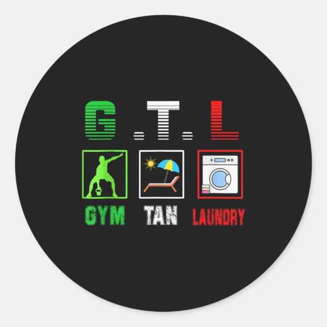 Gym Tan Laundry Gtl New Jersey Garden Nj Shore Ita Classic Round Sticker (Front)