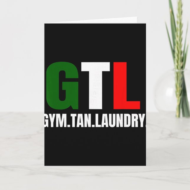 Gym Tan Laundry Gtl New Jersey Nj Shore  Card (Front)