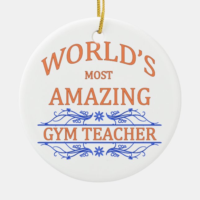 Gym Teacher Ceramic Tree Decoration (Front)