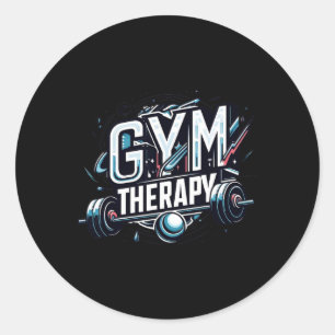 Gym Therapy Session - Bodybuilding Fitness Lifter Classic Round Sticker