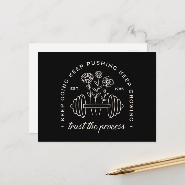 Gym trust the process keep going postcard (Front/Back In Situ)