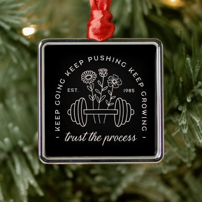 Gym trust the process keep going retro black metal tree decoration (Tree)