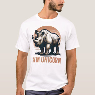 Gym Unicorn Rhino Rhinoceros Safari Vintage T-Shirt
