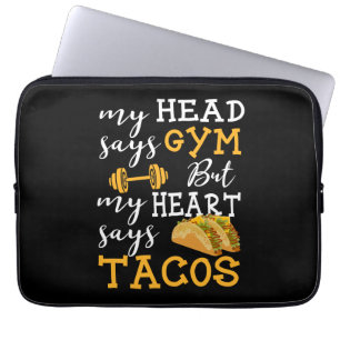 Gym vs Tacos - Funny Novelty Workout Laptop Sleeve