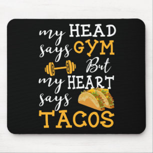 Gym vs Tacos - Funny Novelty Workout Mouse Mat