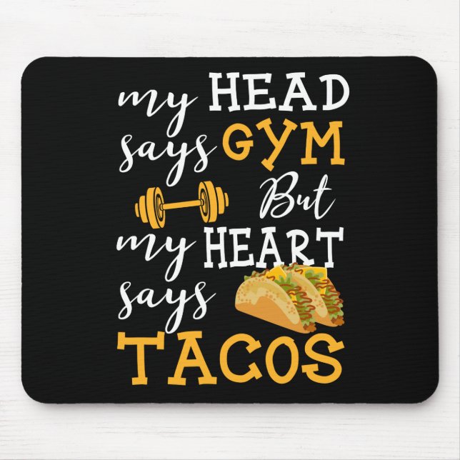 Gym vs Tacos - Funny Novelty Workout Mouse Mat (Front)