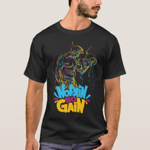Gym Weight Lifting no pain no gain retro T-Shirt