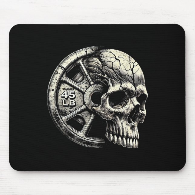 Gym Weightlifting 45lbs Plate Cool Working Out Bod Mouse Mat (Front)