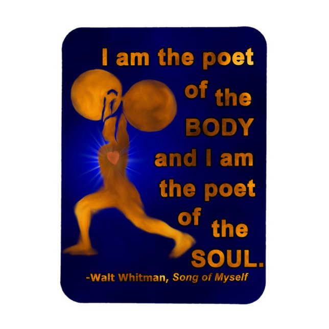 Gym Weightlifting Motivational Poet Walt Whitman Magnet (Vertical)