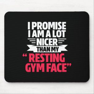 Gym Workout Bodybuilding Funny My Resting Gym Face Mouse Mat
