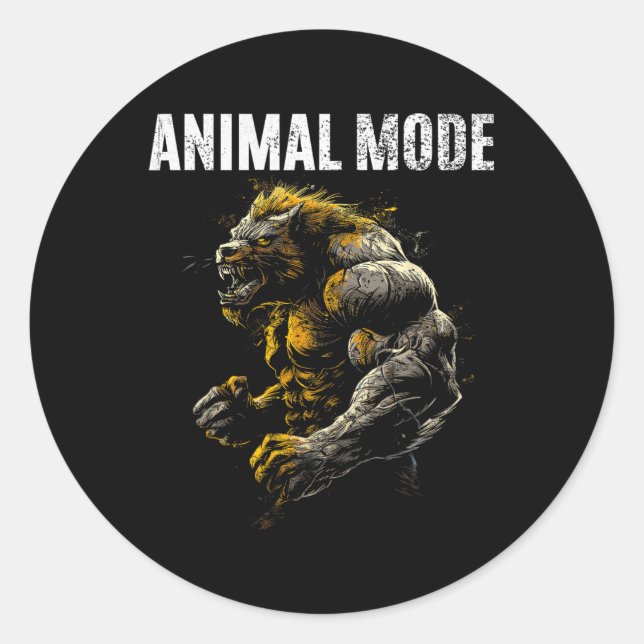 Gym Workout Bodybuilding Monster  Classic Round Sticker (Front)