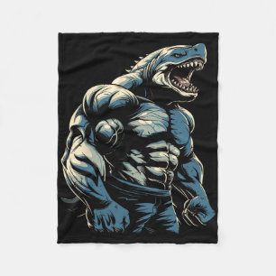Gym Workout Bodybuilding Shark Fleece Blanket