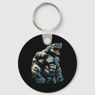 Gym Workout Bodybuilding Shark Key Ring