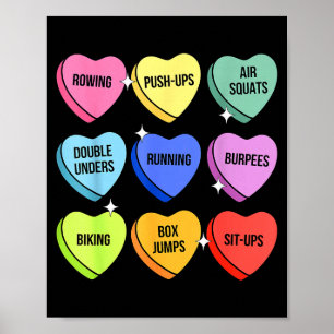 Gym workout candy heart valentine's fitness poster
