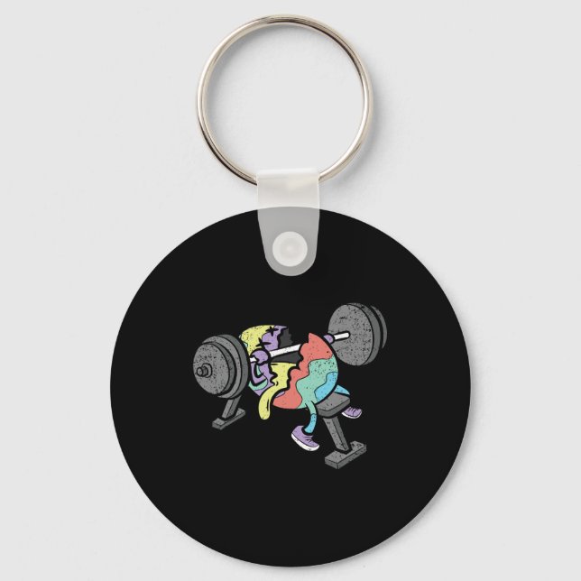Gym Workout Easter Egg Hunting Funny Spring Men Wo Key Ring (Front)