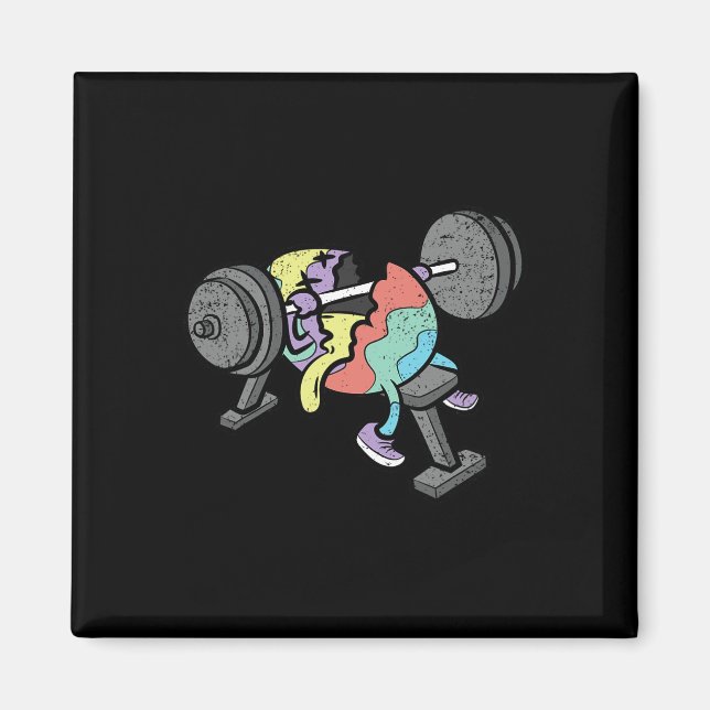 Gym Workout Easter Egg Hunting Funny Spring Men Wo Magnet (Front)