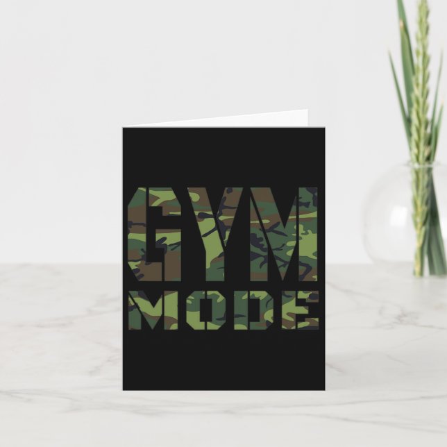 Gym Workout Fitness Bodybuilding Camouflage Weighl Card (Front)
