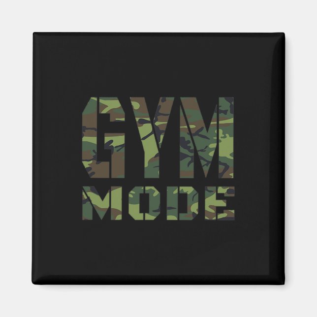 Gym Workout Fitness Bodybuilding Camouflage Weighl Magnet (Front)