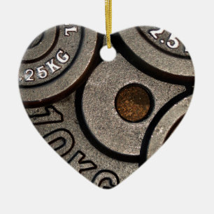 Gym Workout Fitness Weight Plates Weightlifting Ceramic Tree Decoration