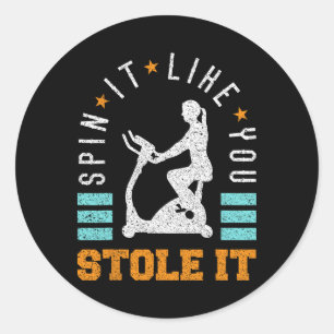Gym Workout Muscle Spin It Like You Stole It Stati Classic Round Sticker
