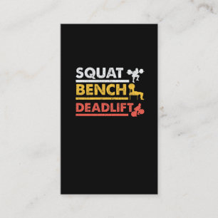 Gym Workout Powerlifting Squat Bench Deadlift Business Card