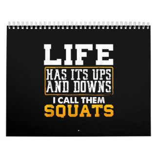 Gym Workout Weights Squat Men Women Calendar