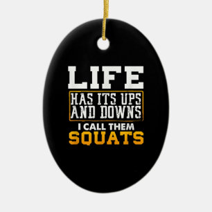 Gym Workout Weights Squat Men Women Ceramic Tree Decoration