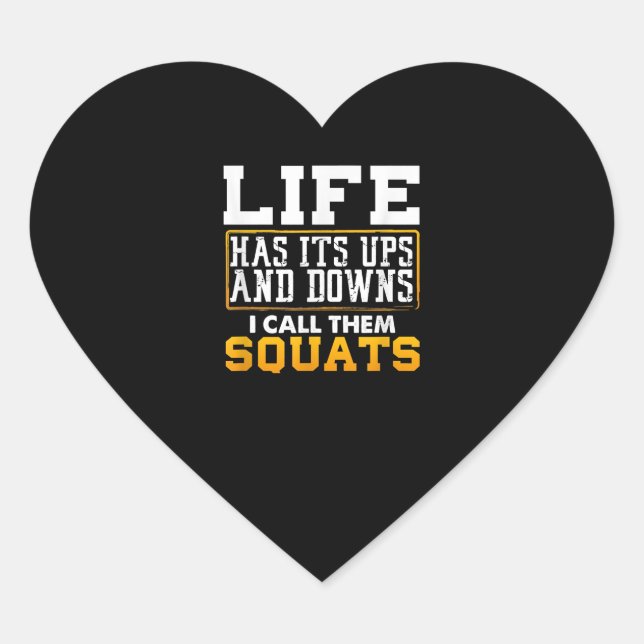 Gym Workout Weights Squat Men Women Heart Sticker (Front)