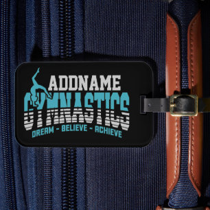 Gymnast ADD NAME Gymnastics Team Backbend Kickover Luggage Tag