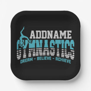 Gymnast ADD NAME Gymnastics Team Backbend Kickover Paper Plate