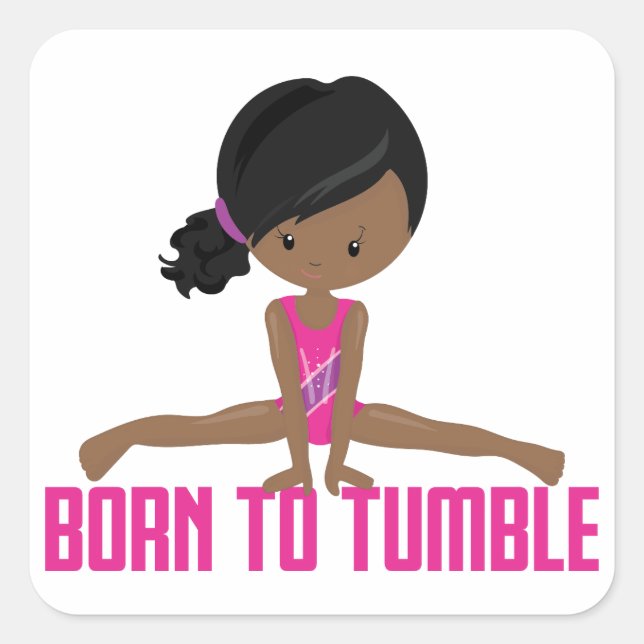 Gymnast - African American Square Sticker (Front)