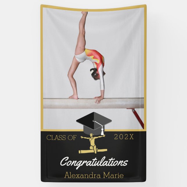Gymnast Athlete congratulation graduate Photo Banner (Vertical)