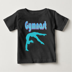 Gymnast Back Handspring Step Out Teal Baby T-Shirt