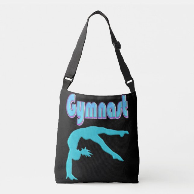 Gymnast Back Handspring Step Out Teal Crossbody Bag (Front)