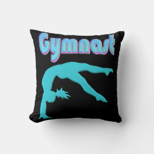 Gymnast Back Handspring Step Out Teal Cushion