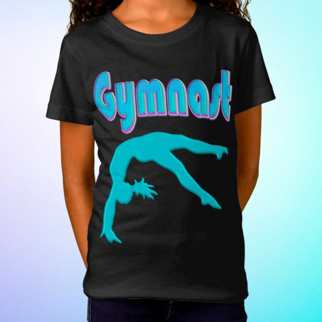 Gymnast Back Handspring Step Out Teal T-Shirt (Creator Uploaded)