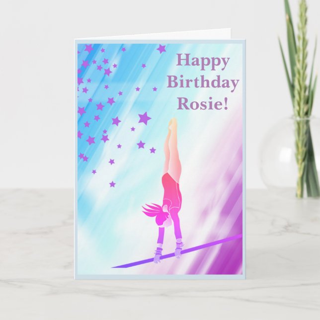 Gymnast Birthday Card (Front)