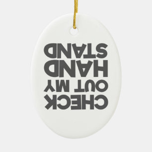 Gymnast Cheerleader Check Out My Hand Stand Ceramic Tree Decoration