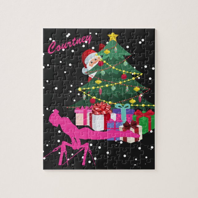 Gymnast Christmas: Santa Bring Me Gymnastics Bars  Jigsaw Puzzle (Vertical)