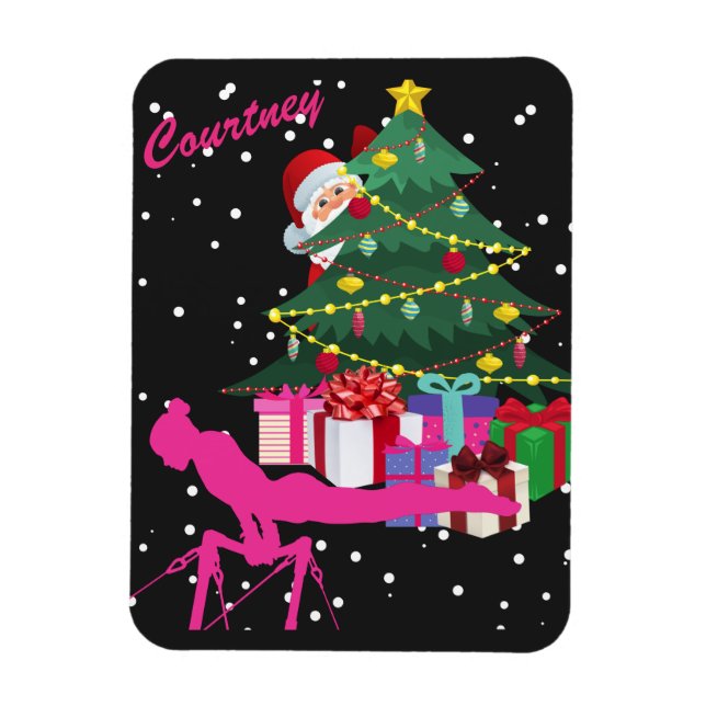 Gymnast Christmas: Santa Bring Me Gymnastics Bars  Magnet (Vertical)