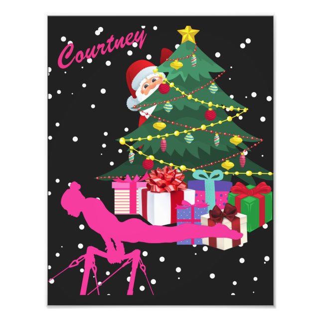 Gymnast Christmas: Santa Bring Me Gymnastics Bars  Photo Print (Front)