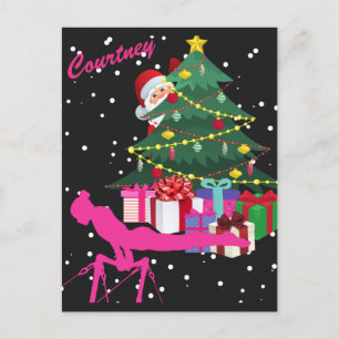 Gymnast Christmas: Santa Bring Me Gymnastics Bars  Postcard