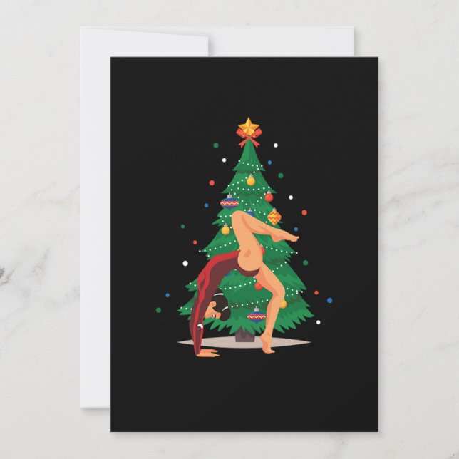 Gymnast Christmas Tree Gymnast Athletic Sport Gift Invitation (Front)